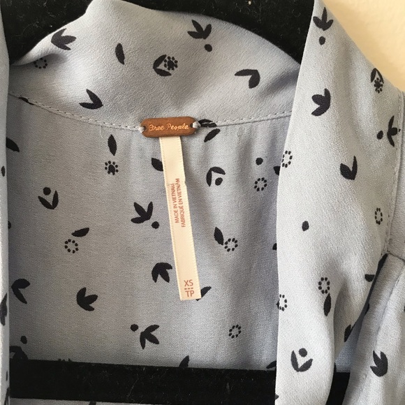 Free People Blue Patterned Blouse - Picture 4 of 6